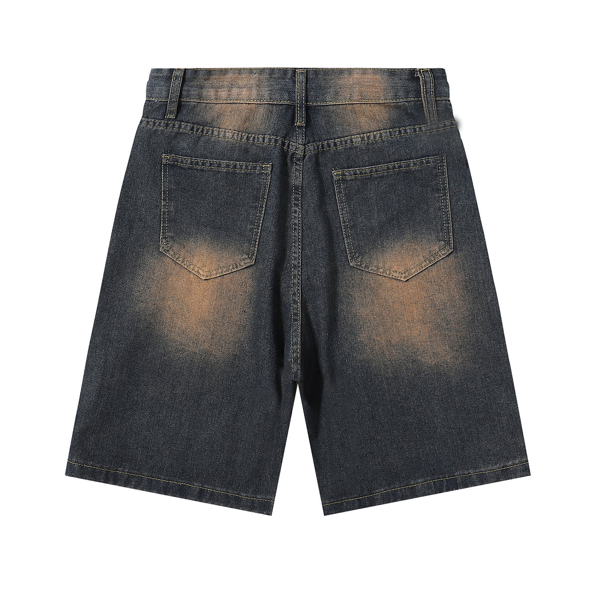 Vintage Washed Knee Length Denim Bermuda Shorts