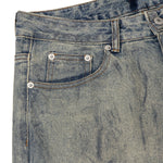Faded Blue Vintage-Sanded Wide-Leg Jeans