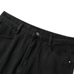 Distressed Black Ripped Flared Jeans