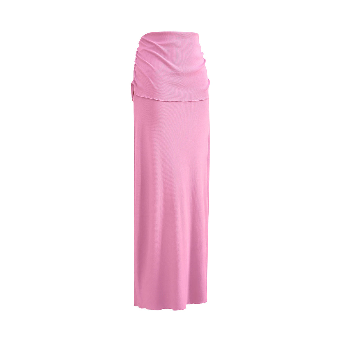 High Waist Ruched Knit Maxi Skirt