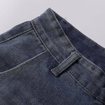 Cross Print Wide Leg Denim Jeans