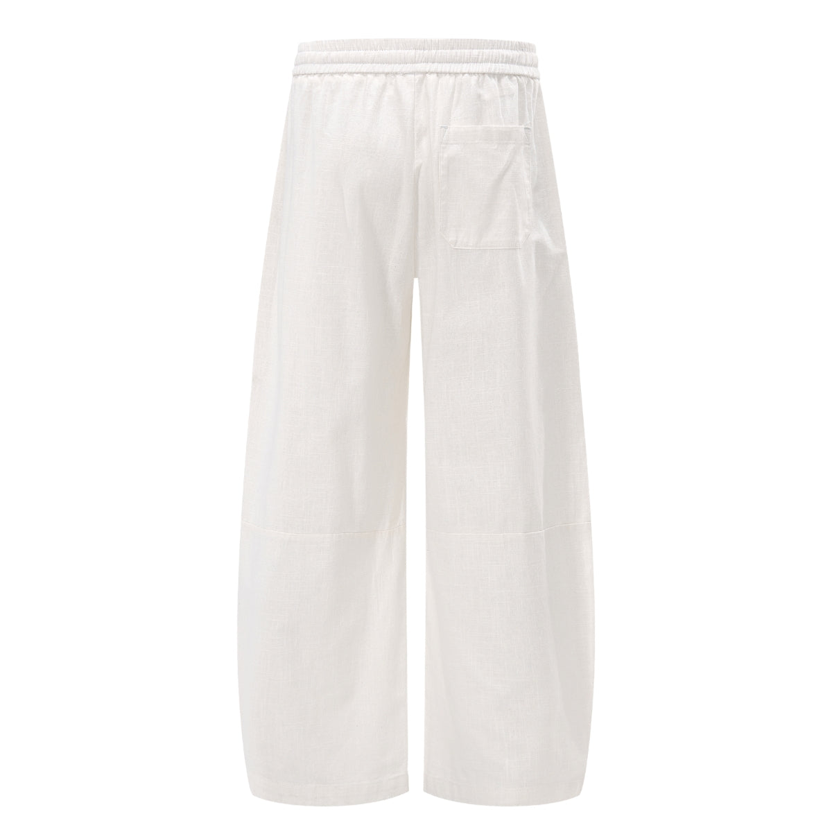 Solid Tint Linen-Blend Barrel Pants