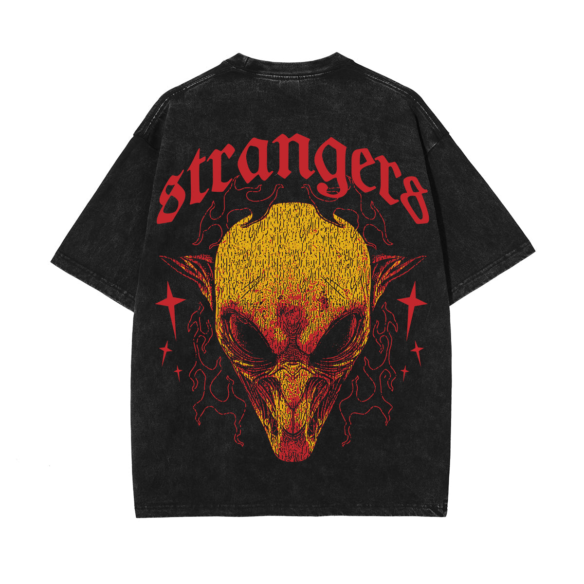 Strangers Streetwear Graphic Stone Wash Tee-INNBLAC Fashion Apparel