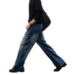 Vintage Whiskered Straight-Leg Denim Jeans
