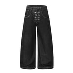Vintage Hook-Front Barrel-Leg Denim Jeans