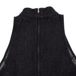 Black Sleeveless High-Neck Ruffled Mini Dress
