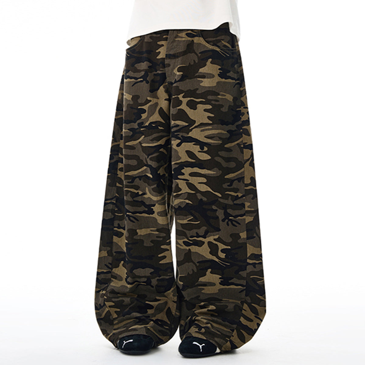 Camo Wide Leg Tactical Pocket Streetwear Pants