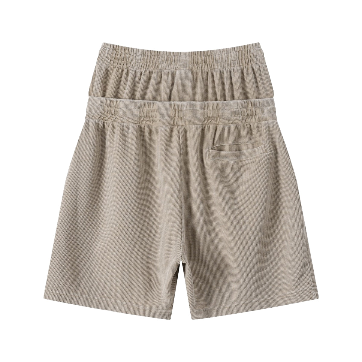 West Coast Waffle Double Waistband Snow Washed Distressed Shorts