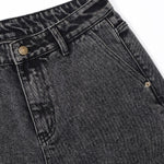 Gray Denim Wrinkles Cargo Pants-INNBLAC Fashion Apparel