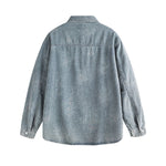 American Vintage Irregular Wear Pattern Design Washed Denim Jacket