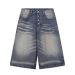 Vintage Frost Wash Button Fly Denim Shorts