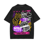 Street Mode Graffiti Washed Tee-INNBLAC Fashion Apparel