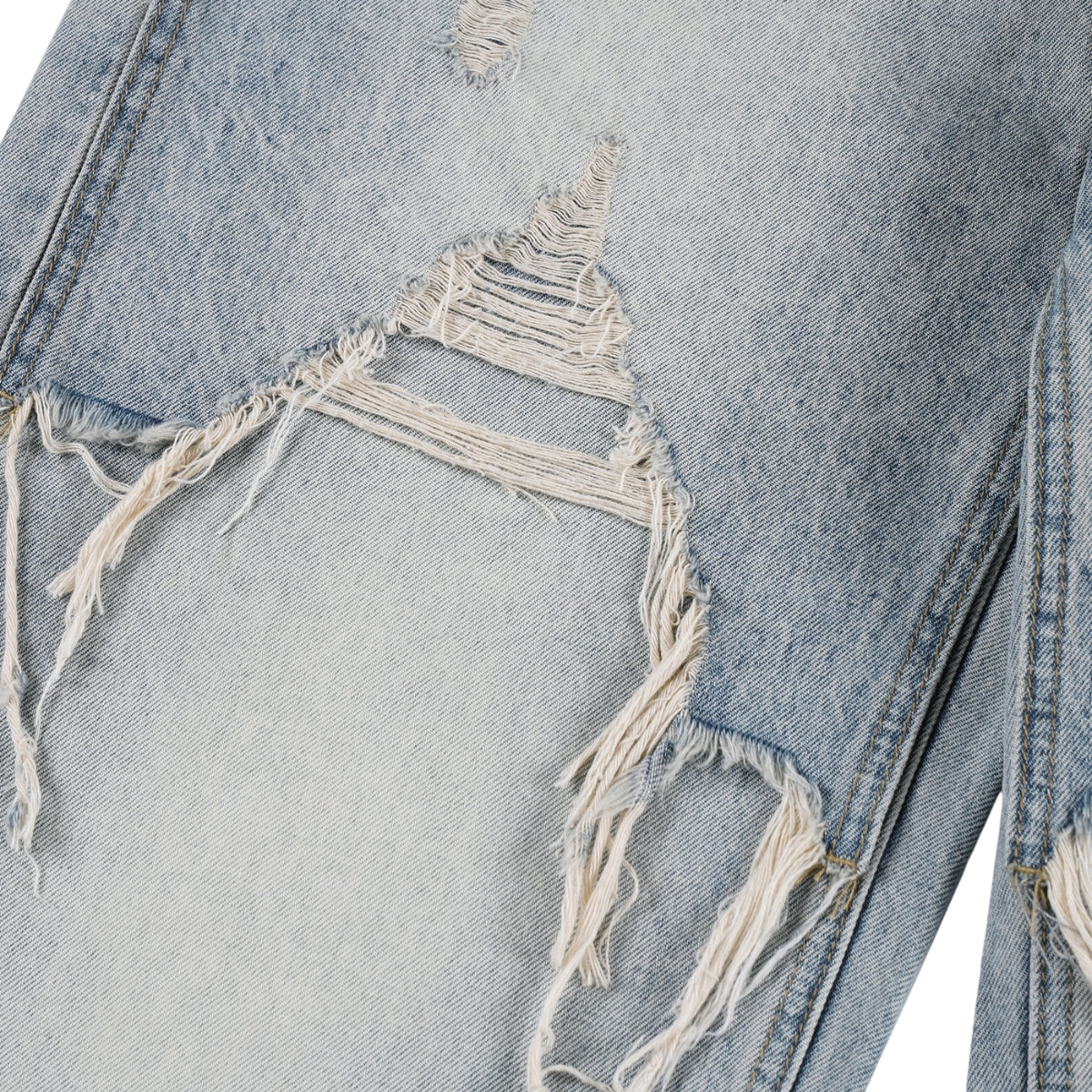 High Street Baggy Wide Leg Distressed Patchwork Denim Jeans