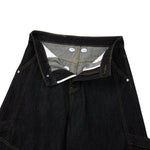 Washed Contrast-Stitch Baggy Relaxed Carpenter Denim Pants