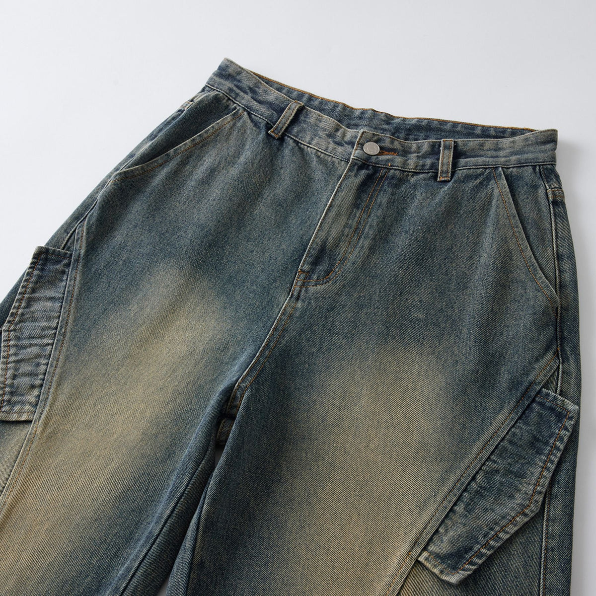 Vintage Washed Straight Leg Jeans-INNBLAC Fashion Apparel