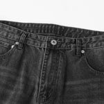 Washed Black Loose-Straight Jeans