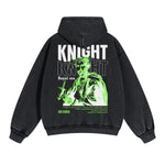 Knight Streetwear Graphic Double Slider Zip Hoodie-INNBLAC Fashion Apparel