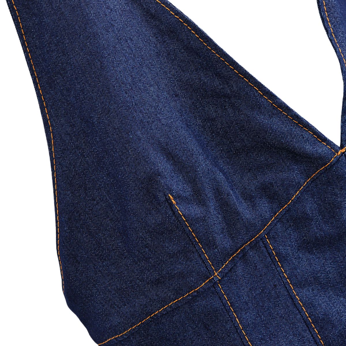 Halter Neck A-Line Denim Minidress