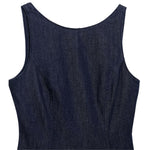 Low-Cut Back Ruffle Mini Denim Dress