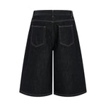Vintage Loose Straight-Leg Denim Bermuda Shorts
