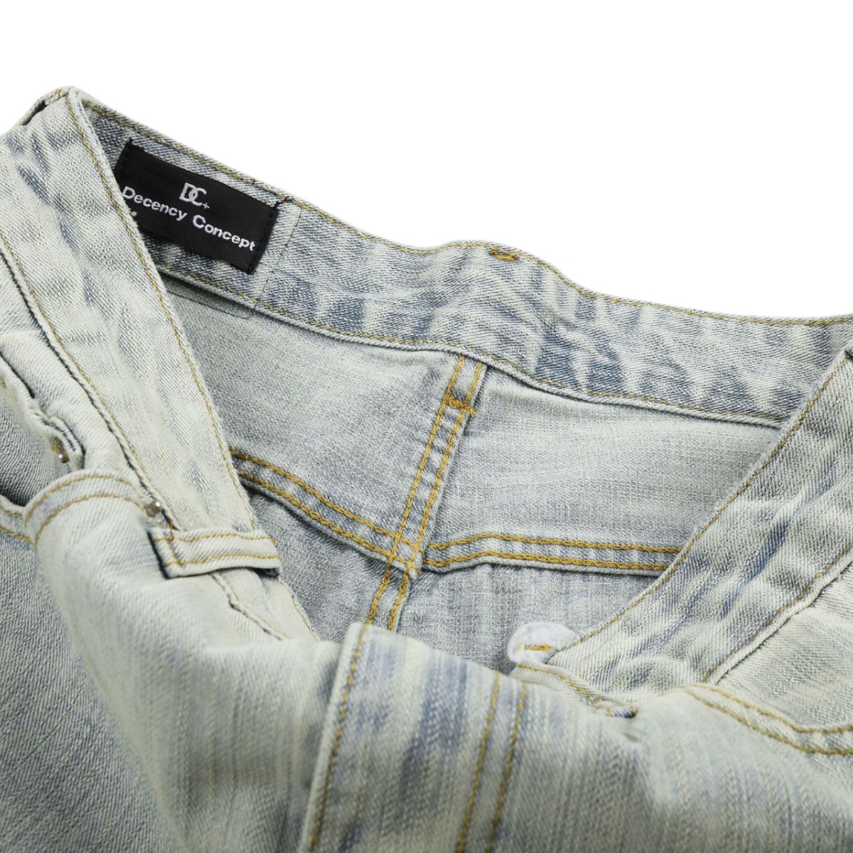 Vintage Light Wash Wide Leg Slub Denim Jeans