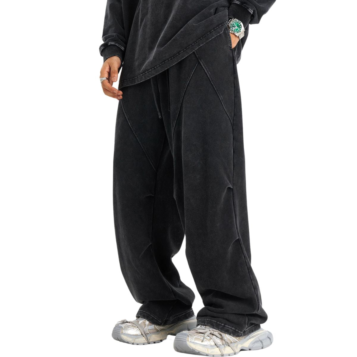 Drawstring Waist Relaxed Sweatpants-INNBLAC Fashion Apparel