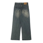 Washed Whiskers Straight Leg Jeans-INNBLAC Fashion Apparel