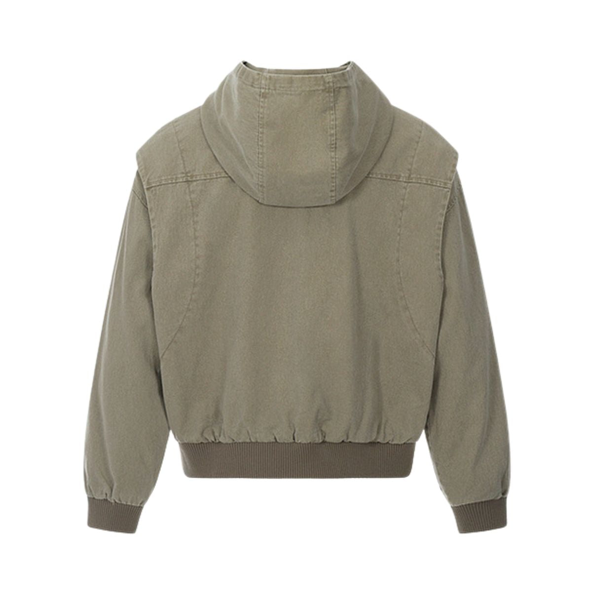 Vintage Washed Hooded Denim Work Jacket for Men