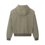 Vintage Washed Hooded Denim Work Jacket for Men