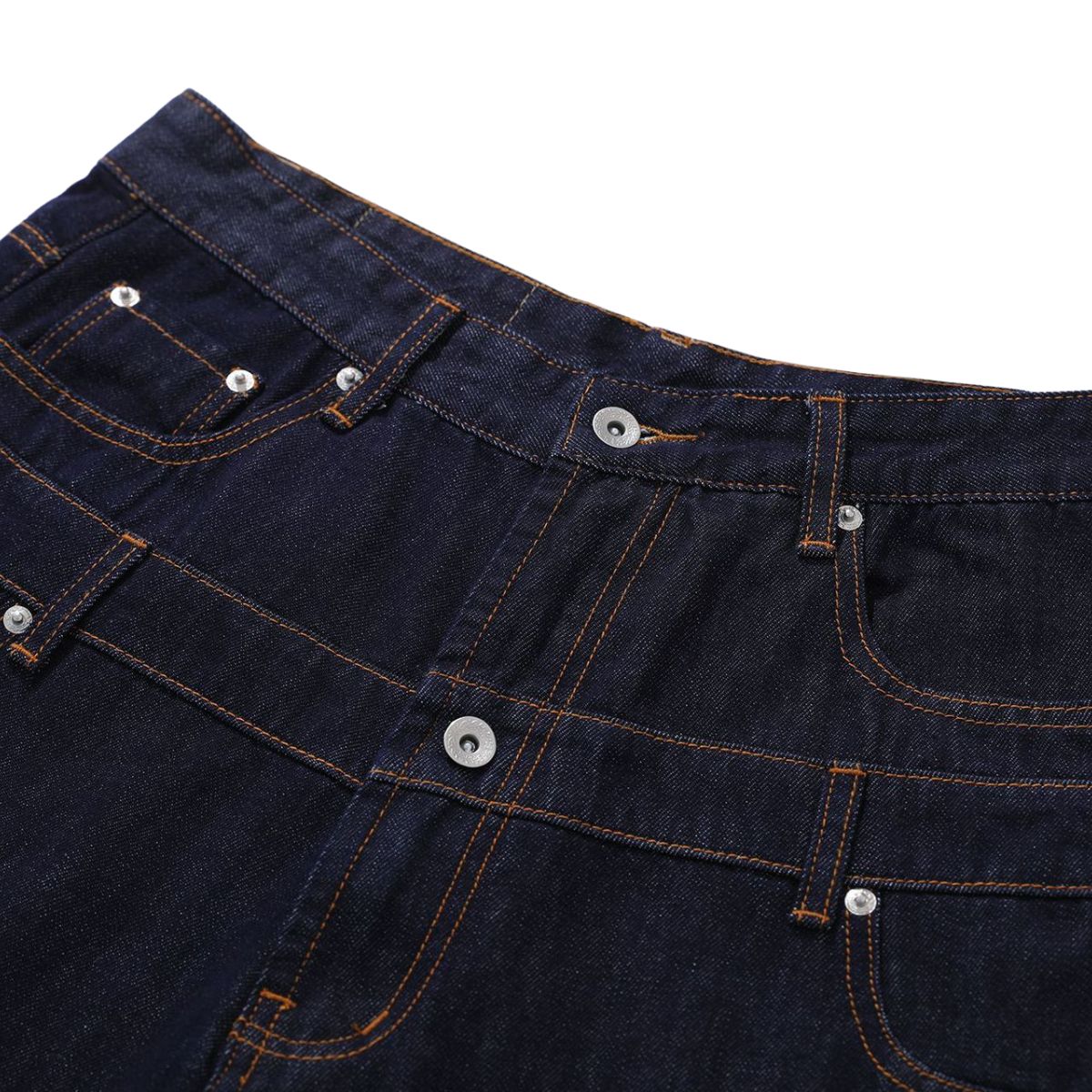 Double Waistband Wide Leg Denim Shorts