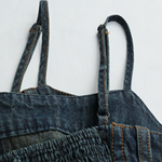 Women's Dark Denim Strappy Midi Dress