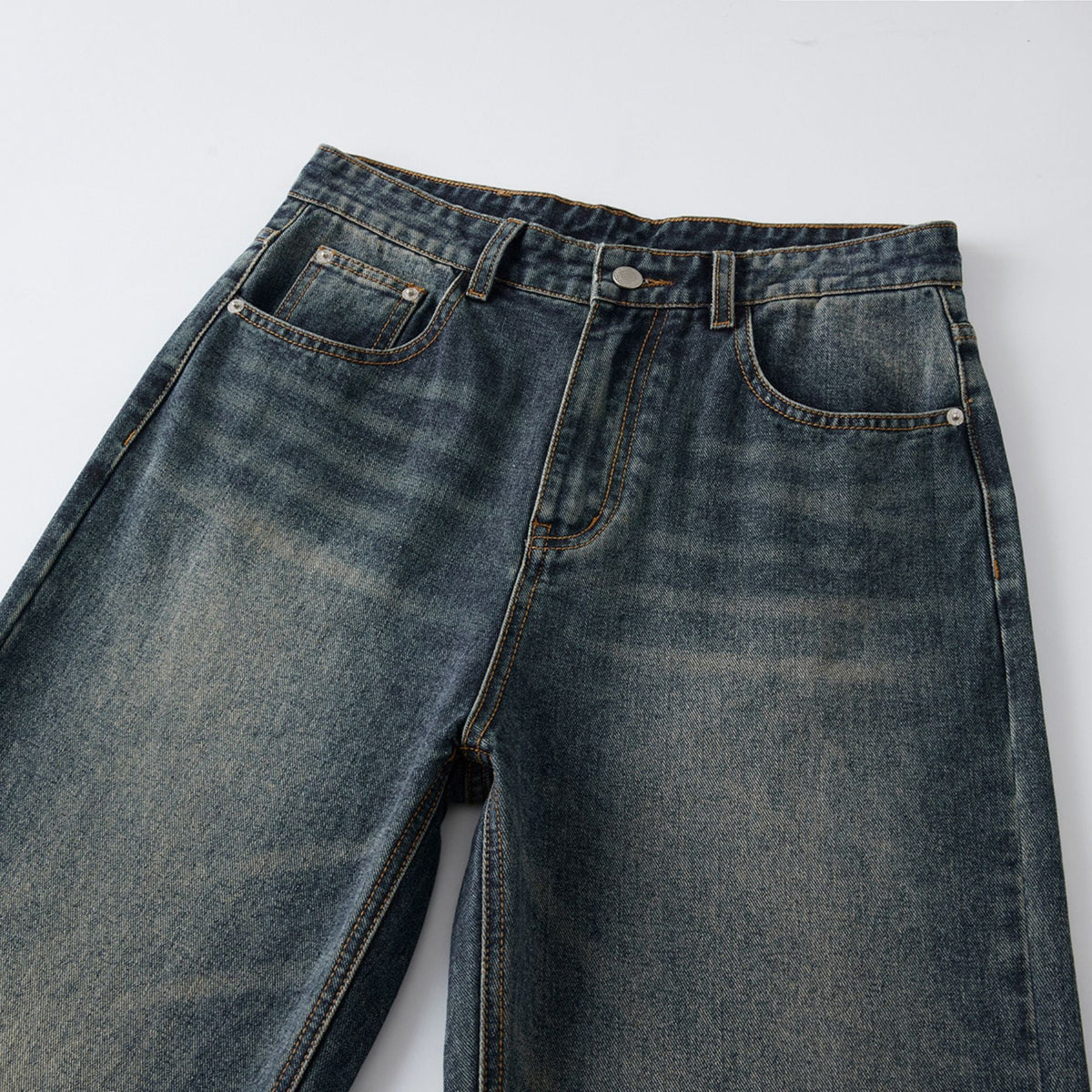 Vintage Washed Straight Leg Jeans-INNBLAC Fashion Apparel