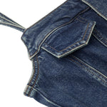 Women's Fitted Slip Denim Midi Dress