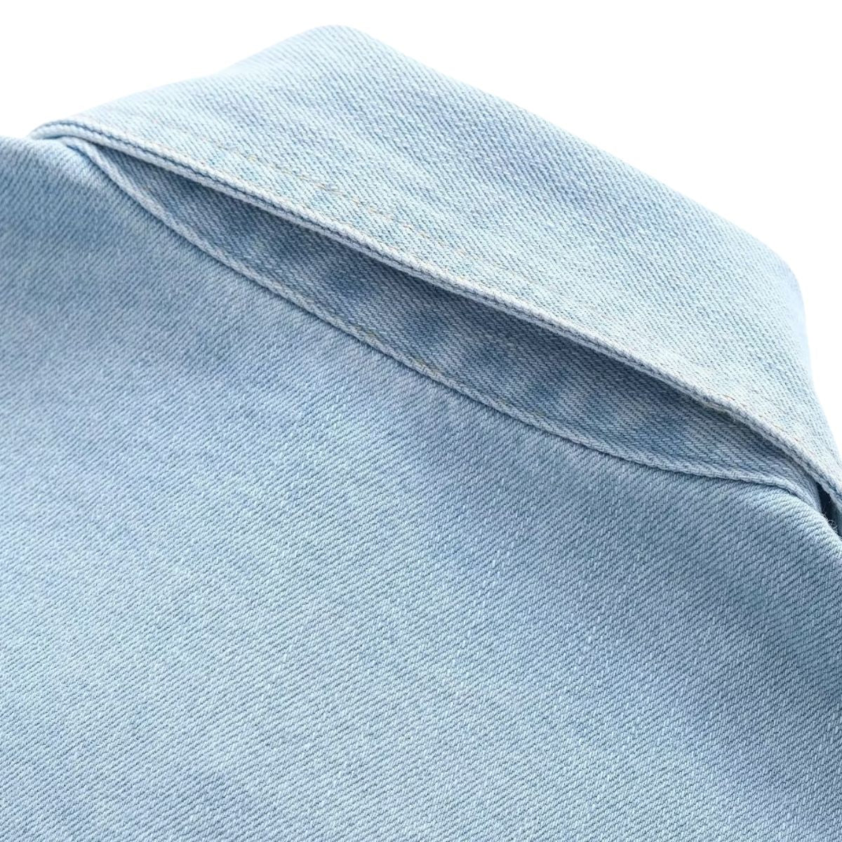 Women's Loose Street Style Mid-length Double Pocket Denim Shirt