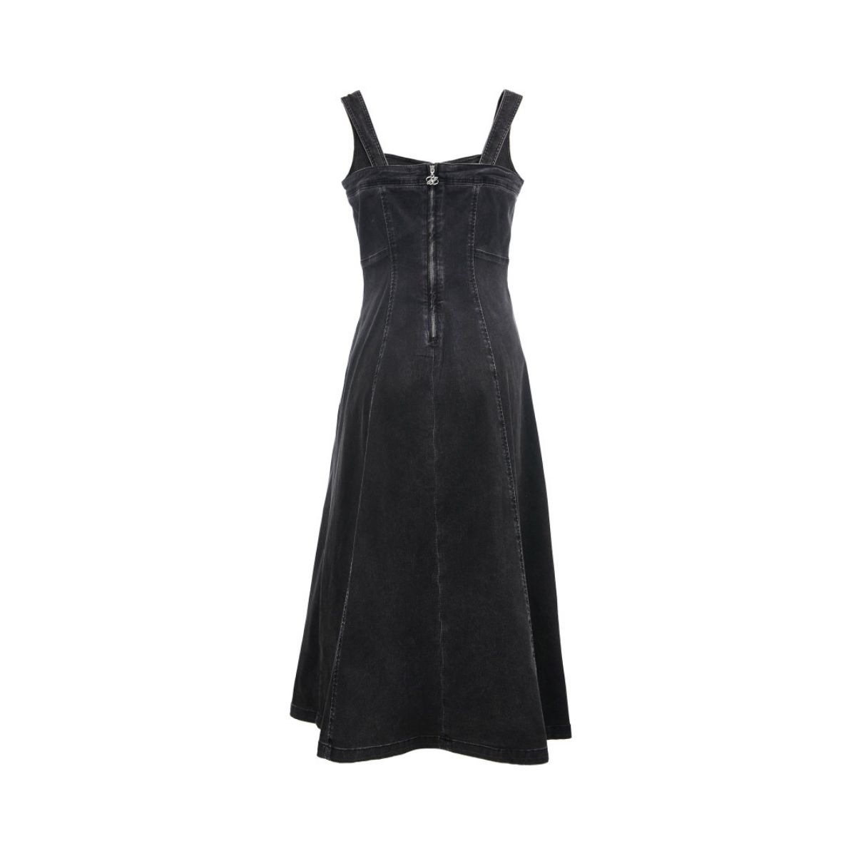 Corset Lace-Up Denim Midi Dress