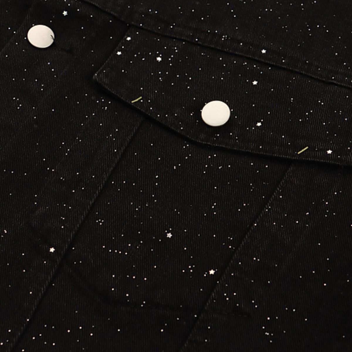 American Style Distressed Sequined Design Casual Loose Denim Jacket