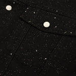 American Style Distressed Sequined Design Casual Loose Denim Jacket