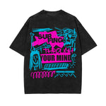 Surfing Graffiti Urban Graphic Washed Tee-INNBLAC Fashion Apparel