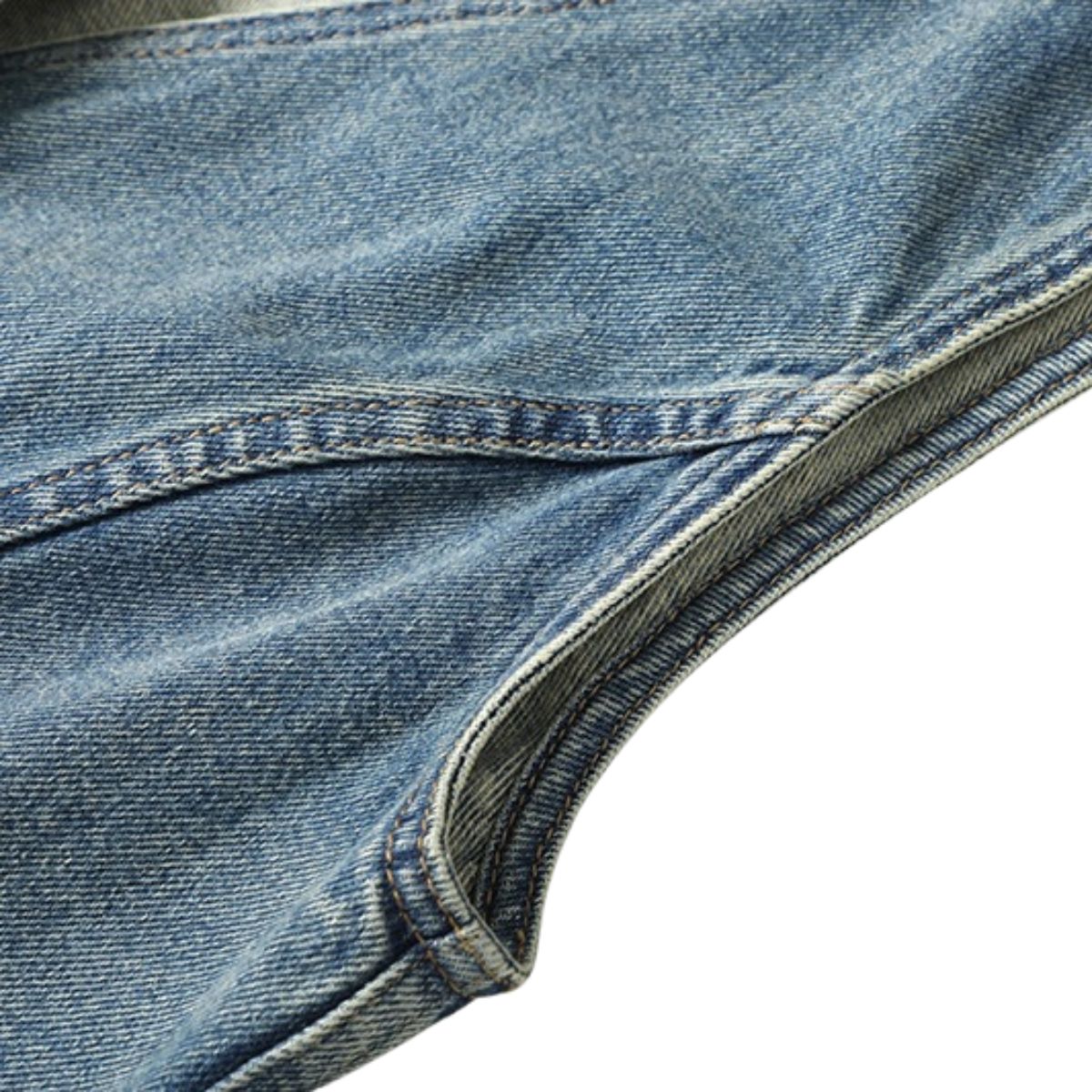 V-Neck Button-Front Denim Vest