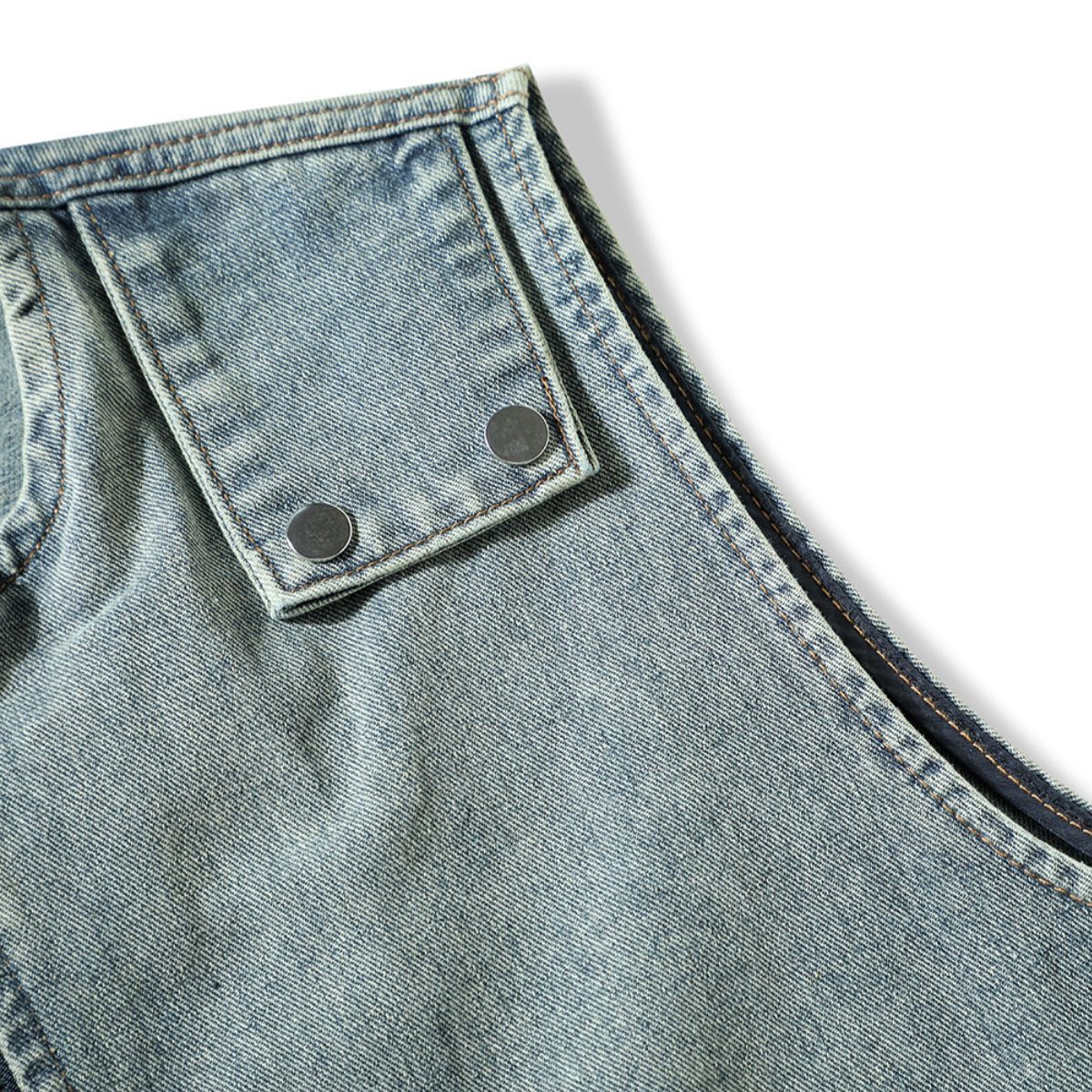 Relaxed Washed Zip-Up Denim Vest