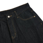 Raw Loose Straight-Leg Bermuda Washed Denim Shorts