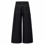 Oversized Embroidered Wide Leg Denim Jeans