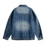 Men's Heavy Washed Vintage Loose Large Size Denim Jacket