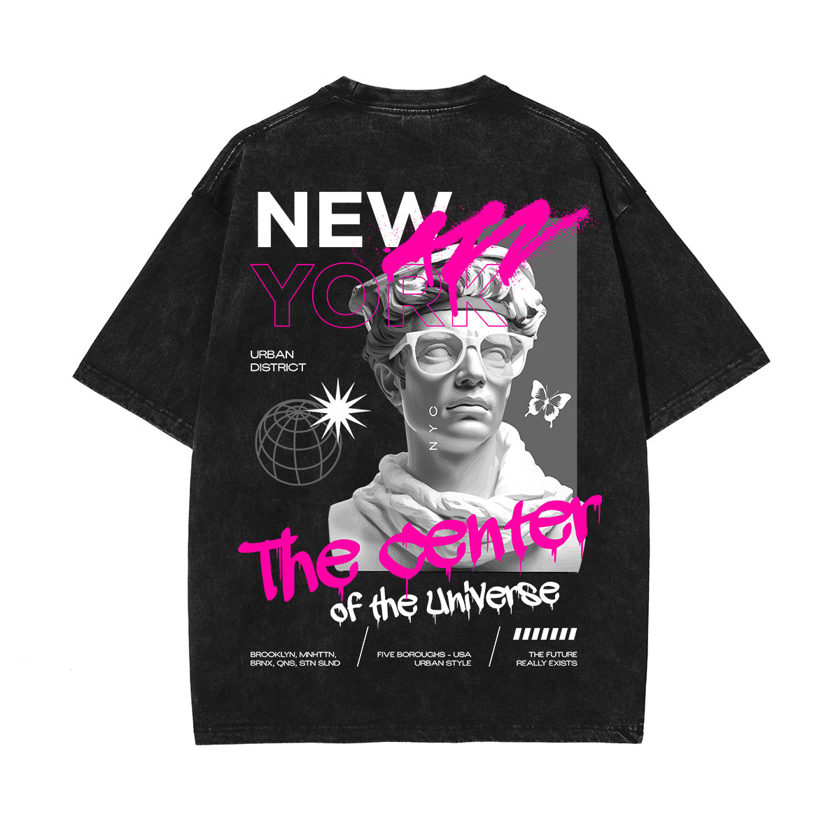 New York Streetwear Statue Graphic Tee-INNBLAC Fashion Apparel