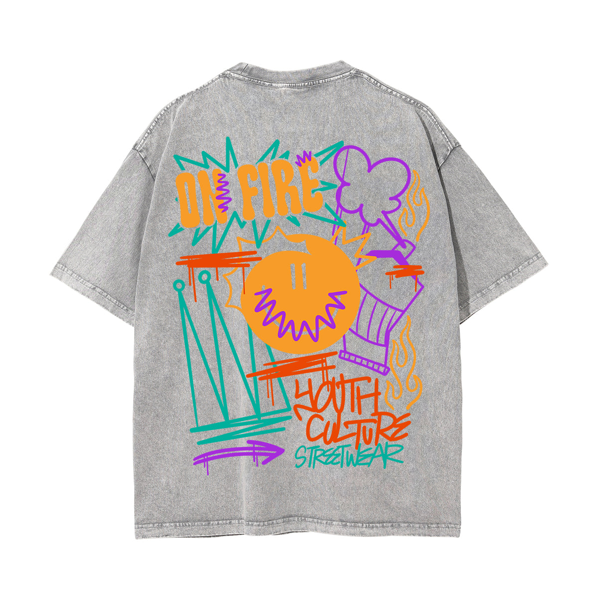 New York Graffiti Urban Graphic Washed Tee-INNBLAC Fashion Apparel