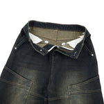 Washed Structured Heavy-Duty Straight-Leg Carpenter Jeans