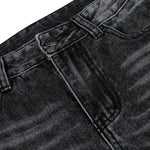 Vintage Washed Black Flared Denim Jeans