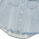 Women's Loose Street Style Mid-length Double Pocket Denim Shirt