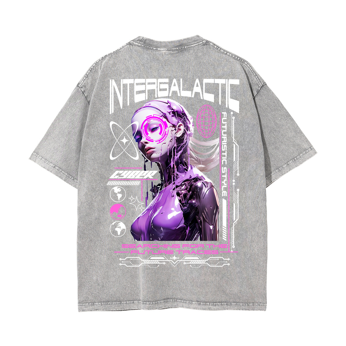 Intergalactic Streetwear Cyber Graphic Tee-INNBLAC Fashion Apparel