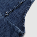 Asymmetrical Neckline A-Line Denim Dress